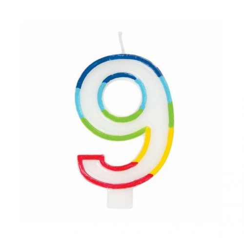 CANDLE COLOURFULL NUMBER 9 CANDLE COLOURFULL NUMBER 9
